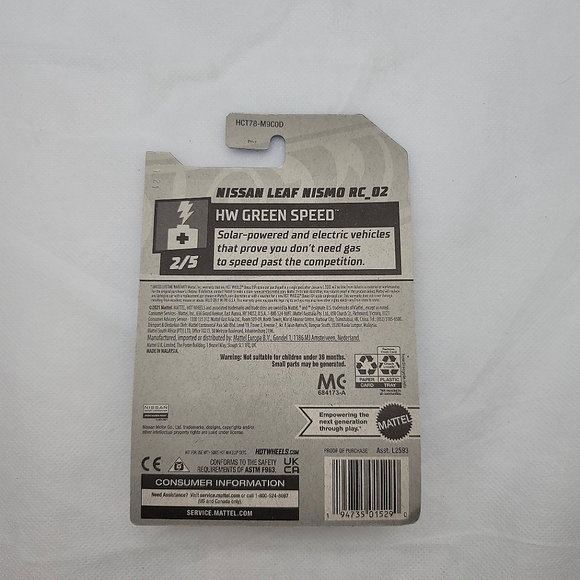 Hot Wheels Nissan Leaf Nismo RC_02 HW GREEN SPEED - Picture 2 of 2